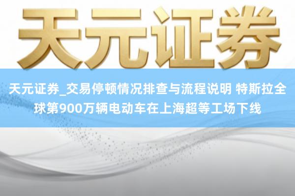 天元证券_交易停顿情况排查与流程说明 特斯拉全球第900万辆电动车在上海超等工场下线