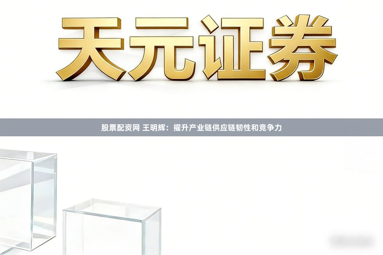 股票配资网 王明辉:擢升产业链供应链韧性和竞争力