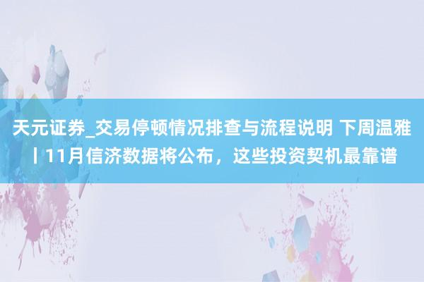 天元证券_交易停顿情况排查与流程说明 下周温雅丨11月信济数据将公布，这些投资契机最靠谱