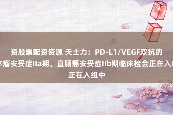 资股票配资资源 天士力：PD-L1/VEGF双抗的实体瘤安妥症IIa期、直肠癌安妥症IIb期临床检会正在入组中