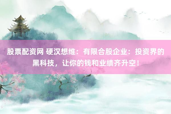股票配资网 硬汉想维：有限合股企业：投资界的黑科技，让你的钱和业绩齐升空！
