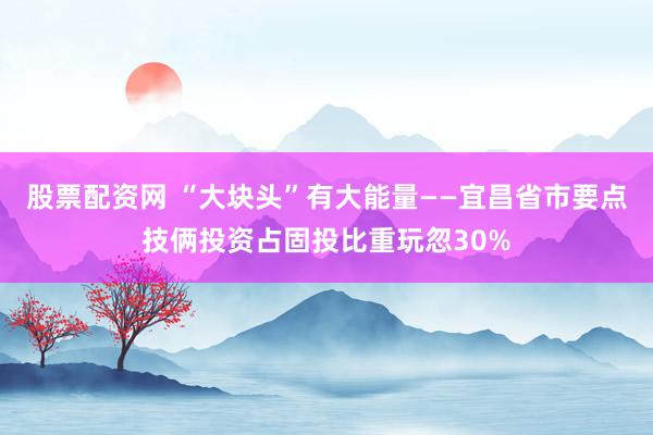 股票配资网 “大块头”有大能量——宜昌省市要点技俩投资占固投比重玩忽30%